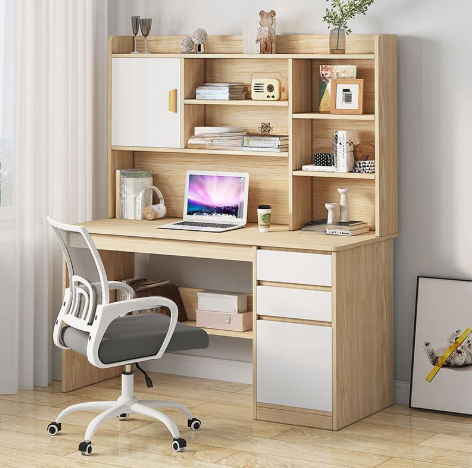 Smart Study Desk Oak White